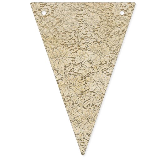 古いかぎ針編みのレースの花柄パターン + あなたのアイディア バンティングフラッグ (第1の旗)