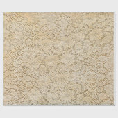 古いかぎ針編みのレースの花柄パターン + あなたのアイディア ラッピングペーパー (フラット)