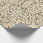 古いかぎ針編みのレースの花柄パターン + あなたのアイディア ラッピングペーパー (角)