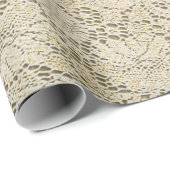 古いかぎ針編みのレースの花柄パターン + あなたのアイディア ラッピングペーパー (ロールコーナー)