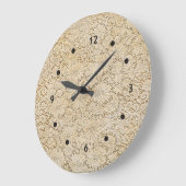 古いかぎ針編みのレースの花柄パターン + あなたのアイディア ラージ壁時計 (傾斜)