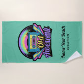 古いが素晴らし名前をカスタムする、文字、色 ビーチタオル (正面)