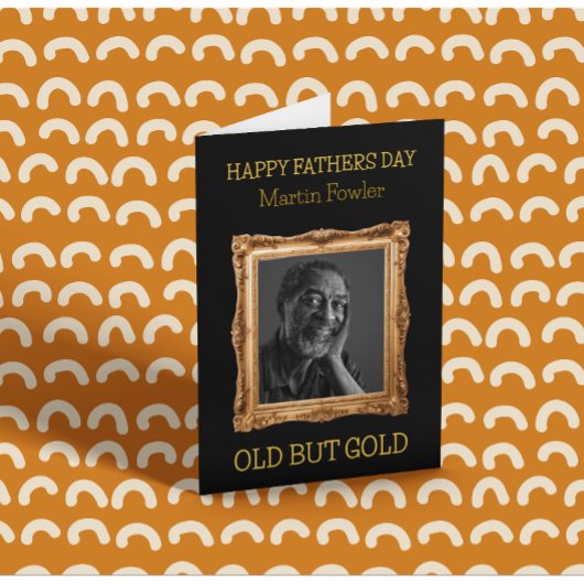 古いが金ゴールド写真ファーザーデイカード カード