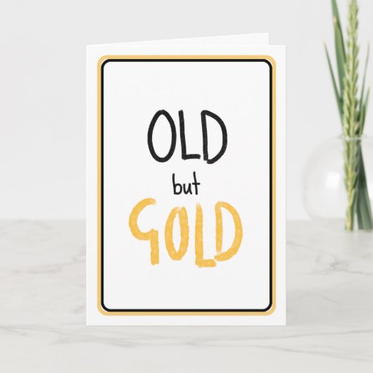 古いが金ゴールド誕生日カード カード (正面)