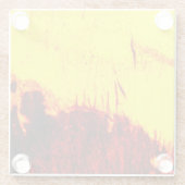 古いこはく色 ガラスコースター (裏面)