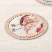 古いすてきサンタクロース – メリークリスマス ラウンドペーパーコースター (アングル)