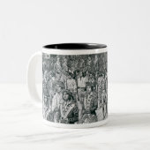 古いのの下で行進している大陸軍隊 ツートーンマグカップ (正面左)