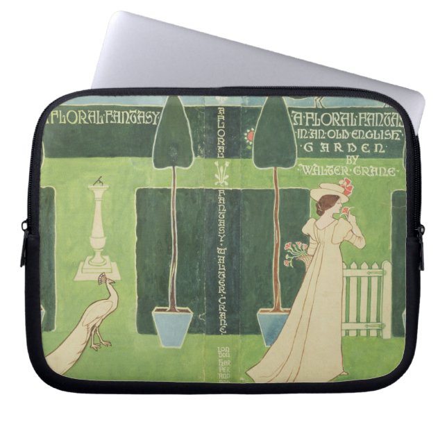 「古いのの花のファンタジーのための本のカバーのデザイン ラップトップスリーブ (正面)