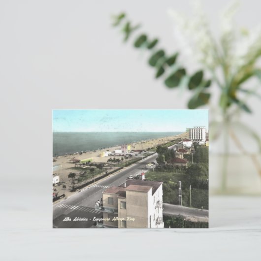 古いはがき – アルバ・アドリアティカ、イタリア、アブルッツォ ポストカード (スタンド正面)