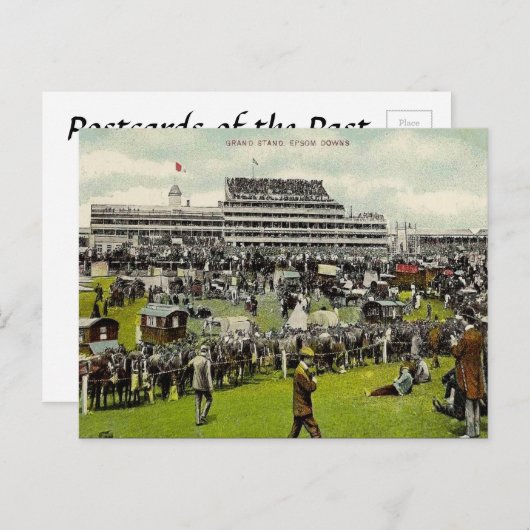 古いはがき – エプソムダウンズ競馬場、サリー ポストカード (正面/裏面)