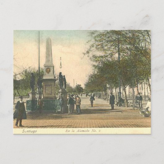 古いはがき – サンティアゴ、チリ ポストカード (正面)