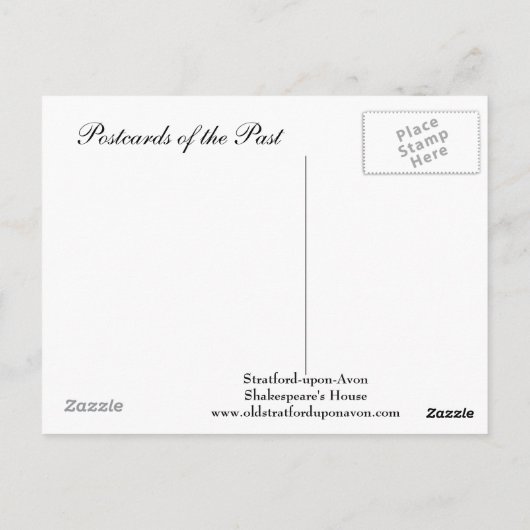 古いはがき – シェイクスピアのストラットフォード・アポン・エイボン  ポストカード (裏面)