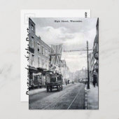 古いはがき – ハイ通り、ワーチェスター ポストカード (正面/裏面)