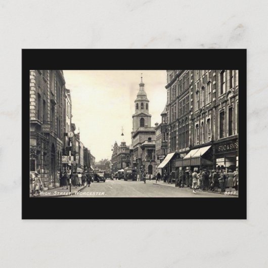 古いはがき – ハイ通り、ワーチェスター ポストカード (正面)