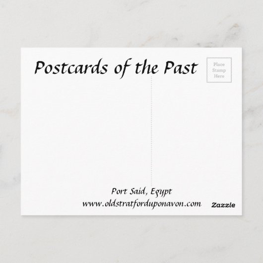 古いはがき – ポートサイド、エジプト ポストカード (裏面)