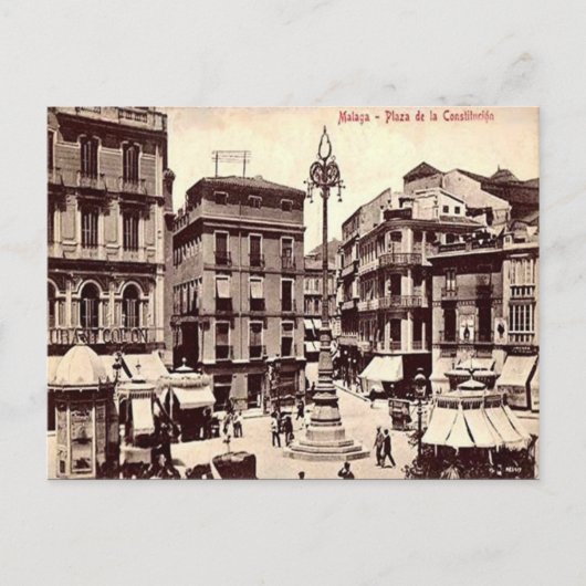 古いはがき – マラガ、スペイン ポストカード (正面)