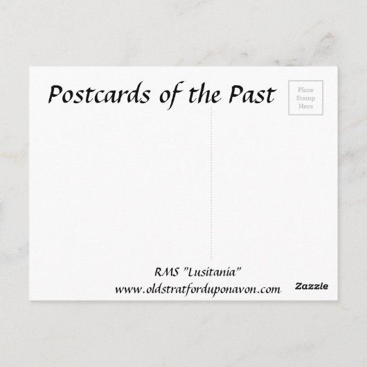 古いはがき – RMSルシタニア ポストカード (裏面)