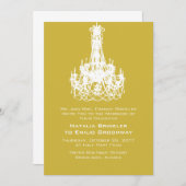 古いはっきりした金ゴールドの結婚色 招待状 (正面/裏面)