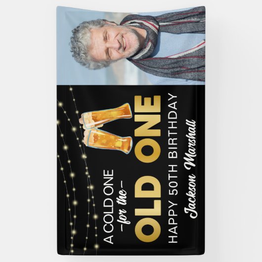 古いものに対して冷たい |フォト誕生日 横断幕 (縦)