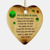 古いアイリッシュ賛美の幸運のハート交換 セラミックオーナメント (右)