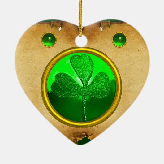 古いアイリッシュ賛美の幸運のハート交換 セラミックオーナメント (裏面)