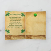 古いアイリッシュ賛美の幸運の祈り シーズンカード (内部)