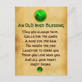 古いアイリッシュ賛美の幸運の祈り ポストカード