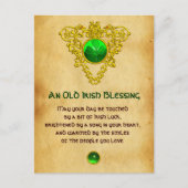 古いアイリッシュ賛美の幸運の羊皮紙、ケルト結び目模様 ポストカード (正面)