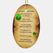 古いアイリッシュ賛美の羊皮紙 セラミックオーナメント (左)