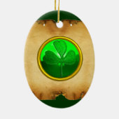 古いアイリッシュ賛美の羊皮紙 セラミックオーナメント (裏面)