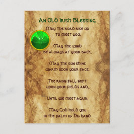 古いアイリッシュ賛美の羊皮紙 ポストカード