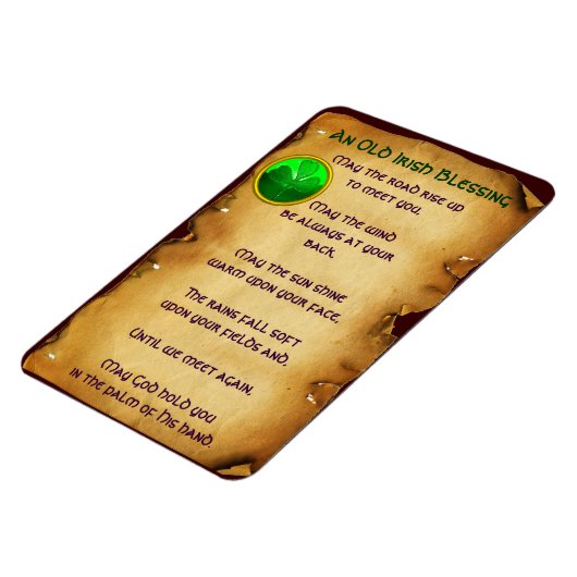 古いアイリッシュ賛美の羊皮紙 マグネット (左側)