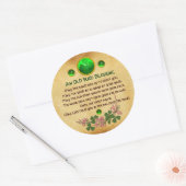 古いアイリッシュ賛美の羊皮紙、花と宝石 ラウンドシール (封筒)