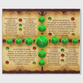 古いアイリッシュ賛美クリスマスの羊皮紙,シャムロック ラッピングペーパー (フラット)