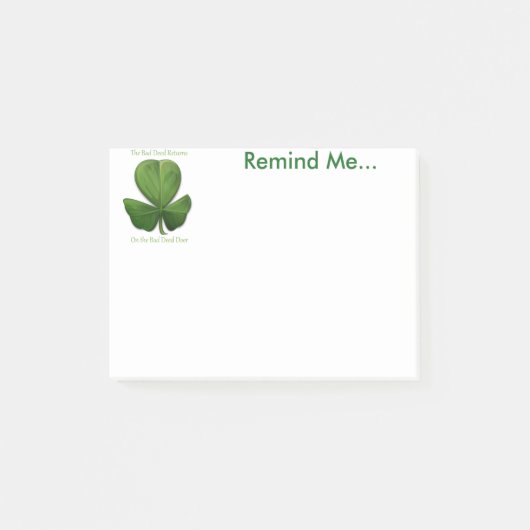 古いアイルランドのことわざ。メモ帳 ポストイット (正面)