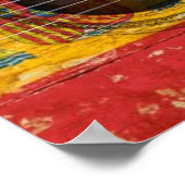 古いアコースティックギタスペインのー ポスター (角)