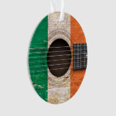 古いアコースティックギターのアイルランドの旗 オーナメント (正面)