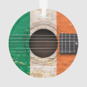 古いアコースティックギターのアイルランドの旗 オーナメント (裏面)