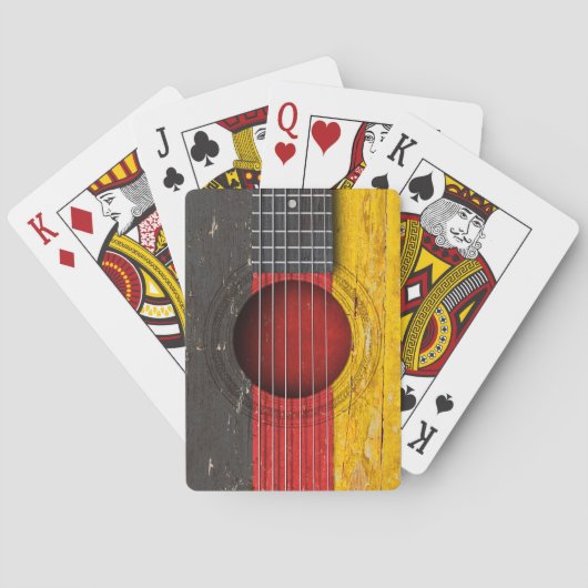 古いアコースティックギターのドイツの旗 トランプ (裏面)