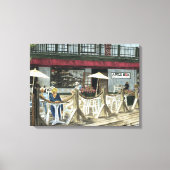 古いアップルボックスカフェ水色Petaluma+Calif、 キャンバスプリント (正面)