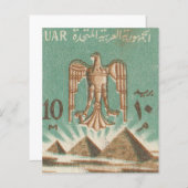 古いアフリカの切手とピラミッド (正面/裏面)