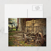古いアミッシュワゴン ポストカード (正面/裏面)