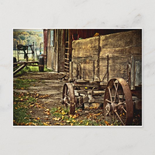 古いアミッシュワゴン ポストカード (正面)