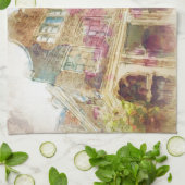 古いアムステルダムの通り キッチンタオル (折り畳み)