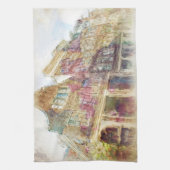 古いアムステルダムの通り キッチンタオル (縦)