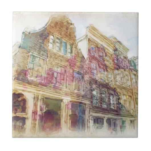 古いアムステルダムの通り タイル (正面)