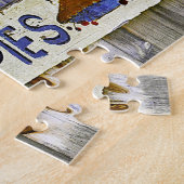 古いアメリカのヴィンテージシンボルや象徴。 ジグソーパズル (側面)