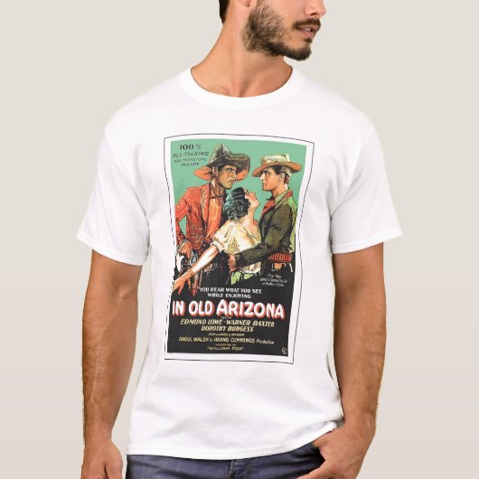 "古いアリゾナ"の1928年のヴィンテージの映画のポスターのTシャツで Tシャツ (正面)