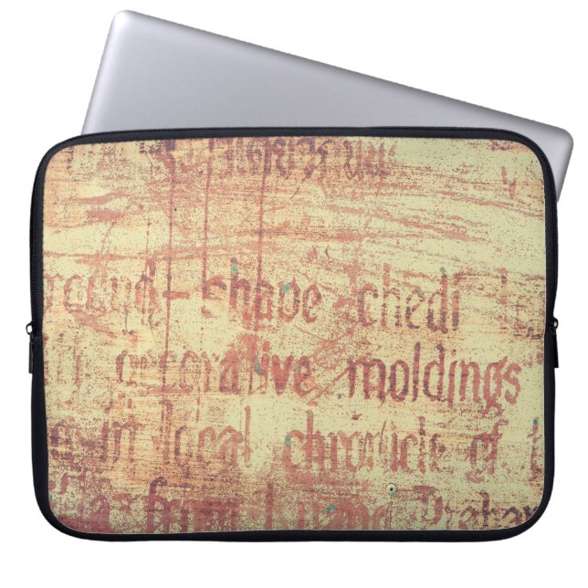 古いアルミニウムの背景 ラップトップスリーブ (正面)