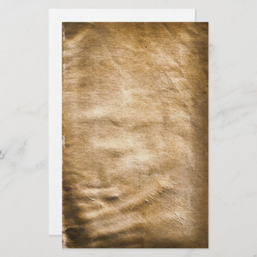 古いアンティークにしわのあるステンドステーショナリー 便箋 (正面/裏面)